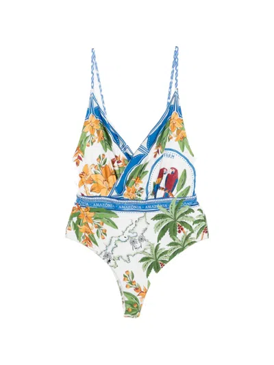 Farm Rio Tropical- Print Swimsuit In Multi