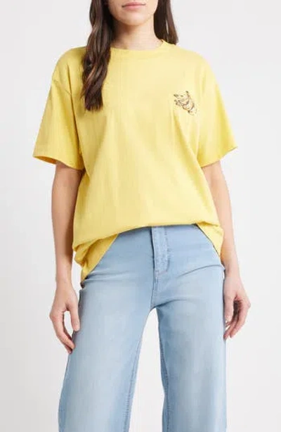 Farm Rio Tropical Bananas Cotton Graphic T-shirt In Gold