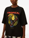 Farm Rio Black Tropical Organic Cotton T-shirt In Black