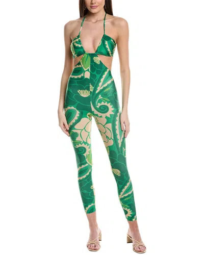 Farm Rio Tropical Groove Jumpsuit In Green