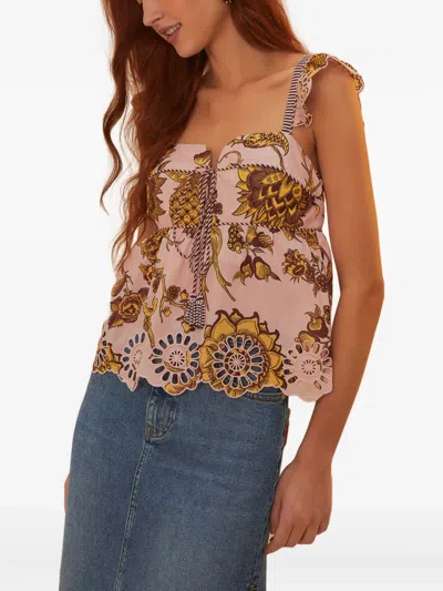 Farm Rio Tropical Landing-print Blouse In Multi