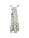 Farm Rio Off-white Tropical Porcelain Organic Cotton Maxi Dress In Multi