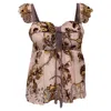 Farm Rio Tropical-print Sleeveless Blouse In Pink Cotton In Multi