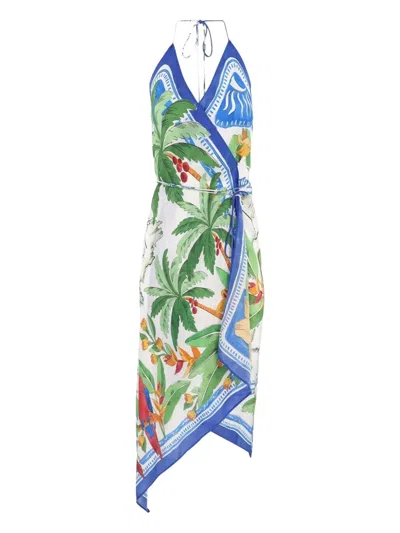 Farm Rio Tropical-print Wrap Dress In Multi