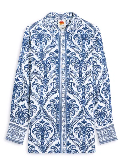 Farm Rio Tropical Printed Linen-blend Pyjama Shirt