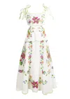 Farm Rio Tropical Romance Off White Maxi Dress In Multi
