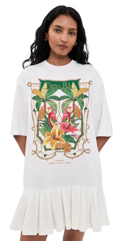 Farm Rio Tropical Royalty Mini Dress Off-white