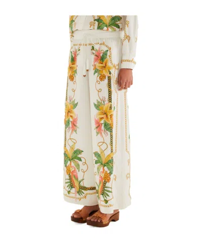 Farm Rio Tropical Royalty Off-white Pants In Neutral