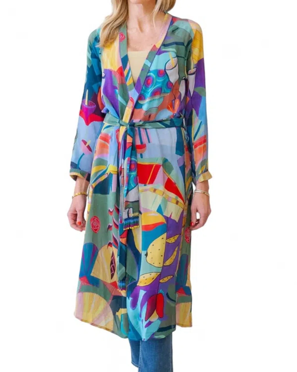 Farm Rio Tropical Scenario Long Kimono In Multicolor | ModeSens
