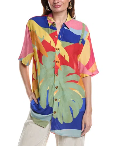 Farm Rio Tropical Sunset Uni Shirt In Yellow