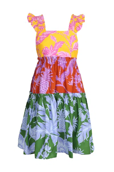 FARM RIO TROPICAL SWING MIX MINI DRESS