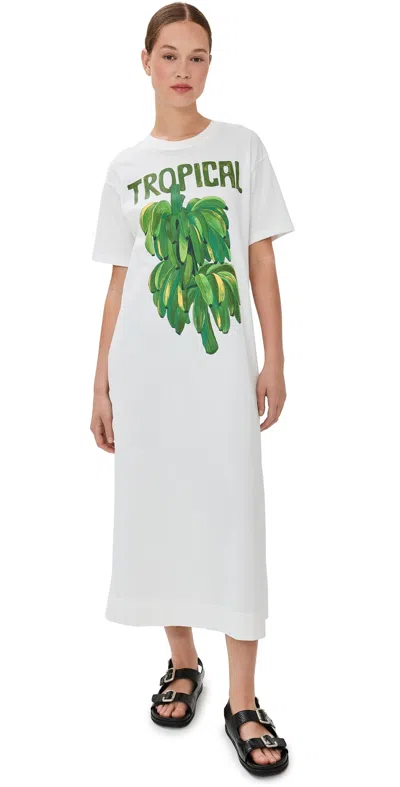 Farm Rio Tropical T-shirt Dress Off-white