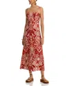 Farm Rio Tropical Tapestry Red Slip Dress In Red
