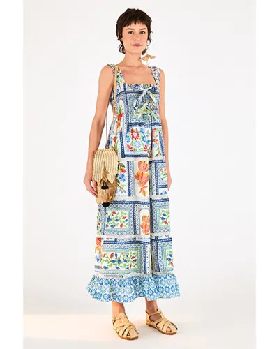 Farm Rio Tropical Tiles Maxi Dress In Blue | ModeSens