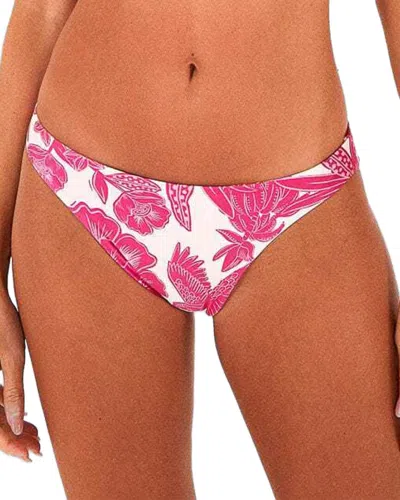Farm Rio Tropical Woodcut Reversible Bikini Bottom In Pink