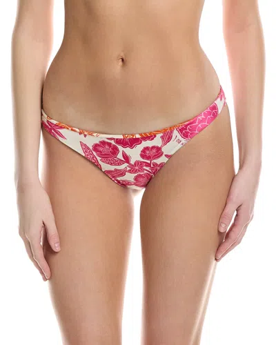 Farm Rio Tropical Woodcut Reversible Bikini Bottom In Pink