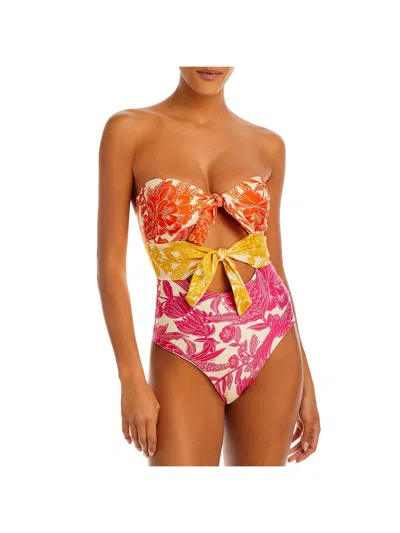 Farm Rio Tropical Woodcut Womens Printed One-piece Swimsuit In Multi