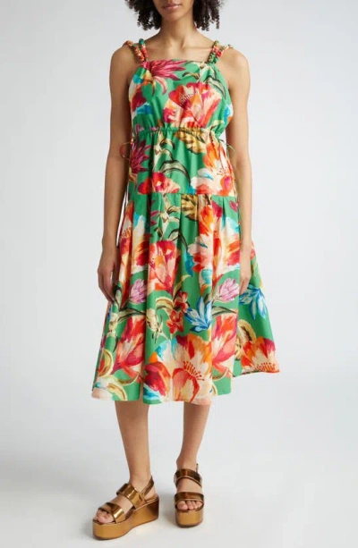 Farm Rio Tropicart Floral Midi Dress