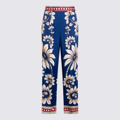 Farm Rio Luna Floral Trousers In Blue
