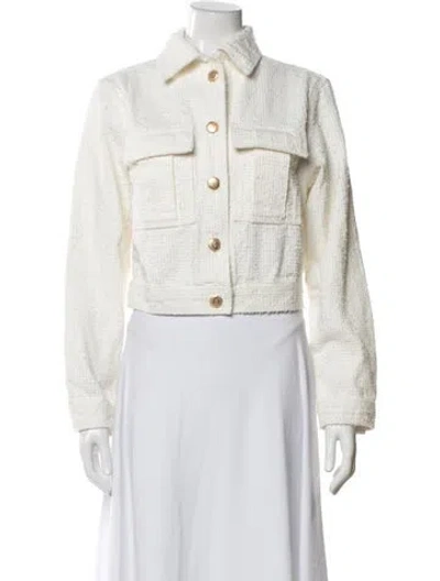 Pre-owned Farm Rio Tweed Pattern Jacket In Neutral