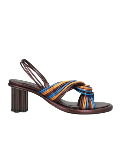 Farm Rio Two-tone Metallic Sandals In Multi