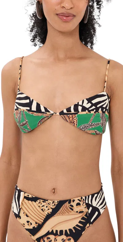 Farm Rio Underwire Bikini Top Animal In Animal Print