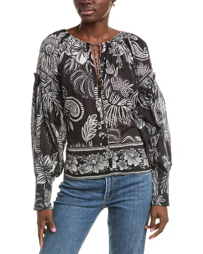 Farm Rio V-neck Blouse In Black