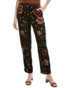 Farm Rio Velvet Pant In Black