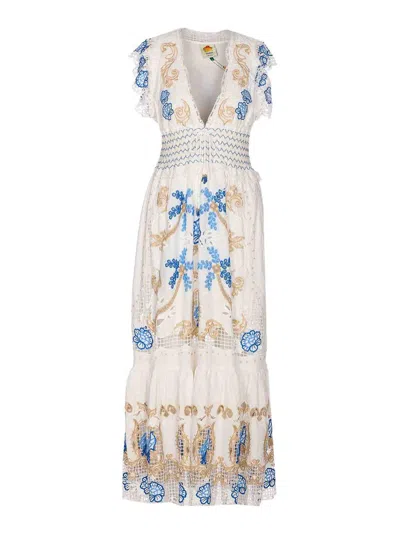 Farm Rio Romantic Dress In White