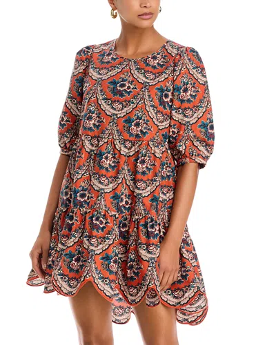Farm Rio Victorian Floral Mini Dress In Multi