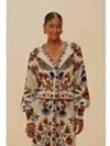 Farm Rio Viscose Blend Cardigan With Perforated Details
