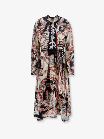 Farm Rio Tapestry Dream Paisley-print Pussy-bow Midi Dress In Multi