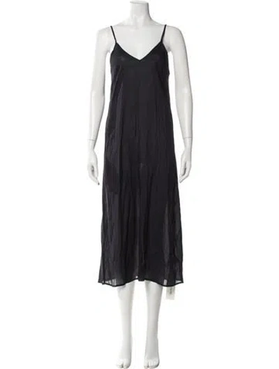 Pre-owned Farm Rio V-neck Long Dress In Blue