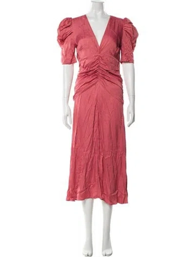 Pre-owned Farm Rio V-neck Long Dress W/ Tags In Pink