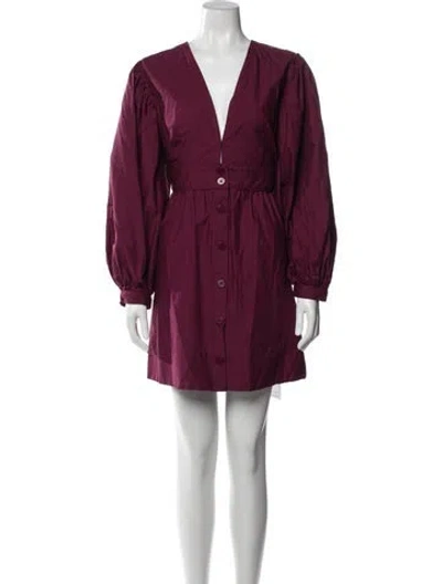 Pre-owned Farm Rio V-neck Mini Dress In Purple