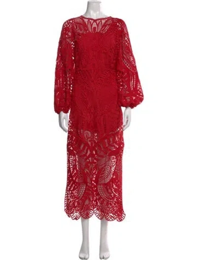 Pre-owned Farm Rio V-neck Mini Dress In Red