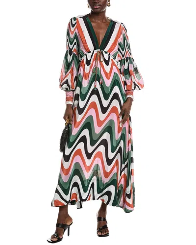 FARM RIO WAVE GRADIENT MAXI DRESS