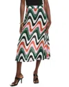Farm Rio Wave Gradient Midi Skirt In Multi