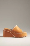 Farm Rio Camel Wedge Mule Sandals Camel In Brown