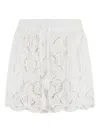 Farm Rio Seashell Eyelet Short In White In White