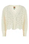 Farm Rio White Crochet Cardigan In White