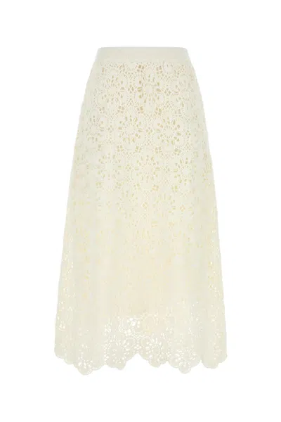 FARM RIO WHITE CROCHET SKIRT