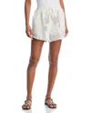 Farm Rio Floral Embroidery Cotton Blend Cover-up Shorts