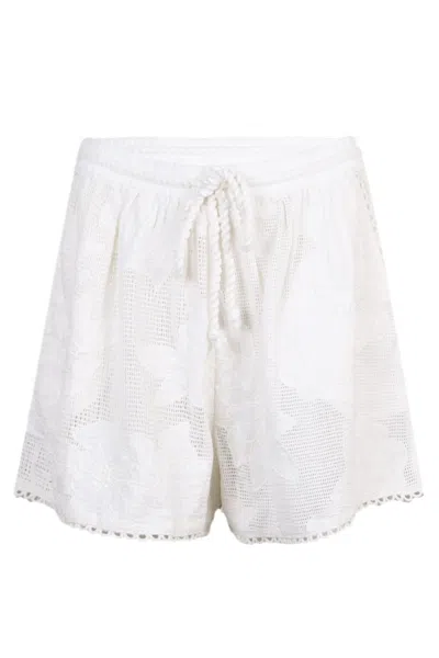 Farm Rio White Flower Shorts