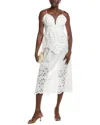 Farm Rio Laise Cotton-poplin Midi Dress In White