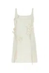 Farm Rio White Linen Mini Dress In White