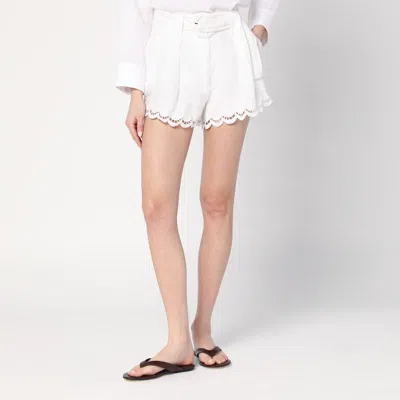 FARM RIO FARM RIO WHITE LINEN SHORTS