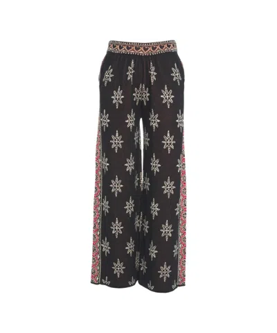 Farm Rio Wide-leg Palazzo Pants In Black
