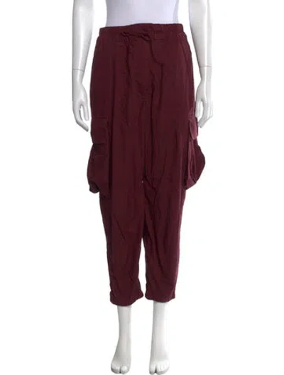 Pre-owned Farm Rio Wide Leg Pants In Burgundy