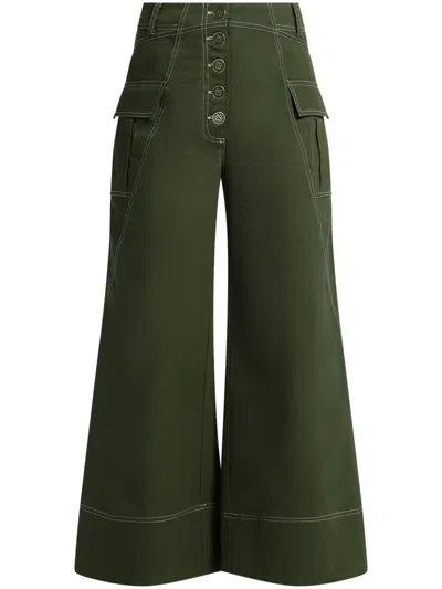 Farm Rio Wide-leg Trousers In Green